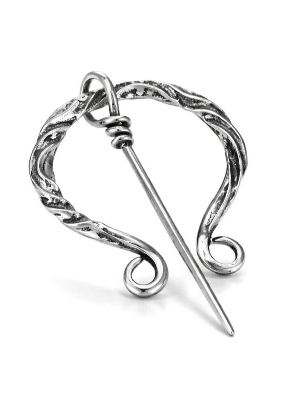 Silver Vine Scarf Clip Brooch – Elegant Scarf Slide & Shawl Pin for Women